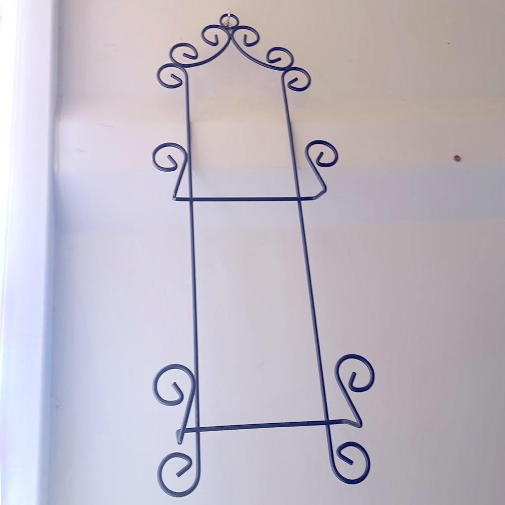 Metal Display Easel Wall Mounted Brace - Holds 2 pictures, plates, etc.